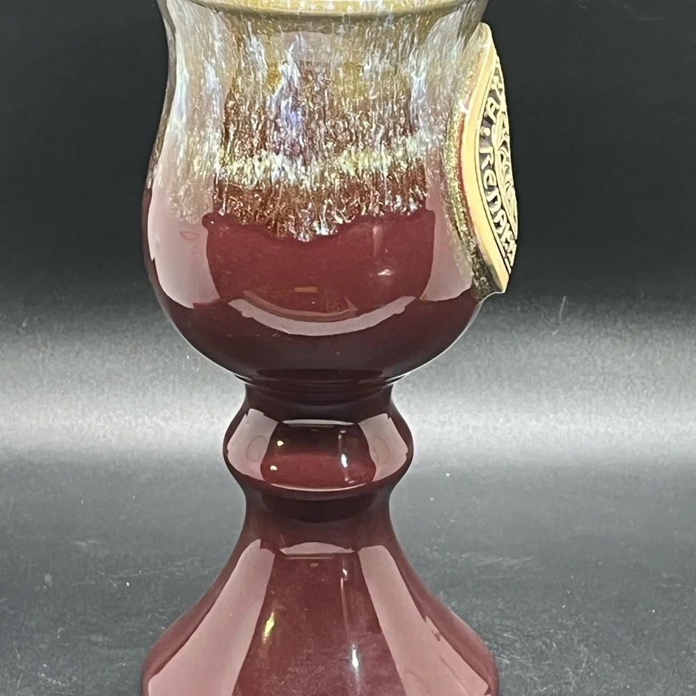 1999 Arizona Renaissance festival goblet - ceramic glaze‎ pottery